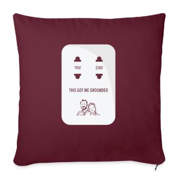 Socket Jokes Grounded Strict Parents Jeux de mots - Housse de coussin décorative 45 x 45 cm - bordeaux - Devant