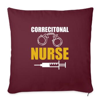 Infirmière correctionnelle infirmière de prison - Housse de coussin décorative 45 x 45 cm - bordeaux - Devant