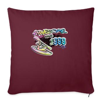 Génial depuis 1999. Kayak, kayakiste. Graffiti - Housse de coussin décorative 45 x 45 cm - bordeaux - Devant