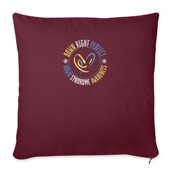Down Syndrome Awareness I Blue Yellow Ribbon T21 - Sofakissenbezug 45 x 45 cm - Burgunderrot - Vorne