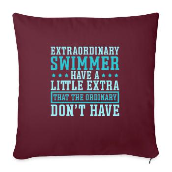 Équipe de natation nageuse - Housse de coussin décorative 45 x 45 cm - bordeaux - Devant