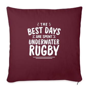 The Best Days Are Spent Underwater Rugby Summer - Sofakissenbezug 45 x 45 cm - Burgunderrot - Vorne