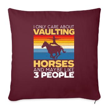 Saut à cheval Voltige Saut à cheval Équitation - Housse de coussin décorative 45 x 45 cm - bordeaux - Devant