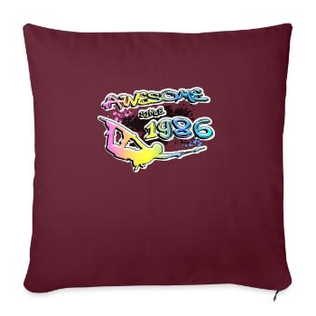 Génial depuis 1986. Style de vie de wakeboard - Housse de coussin décorative 45 x 45 cm - bordeaux - Devant