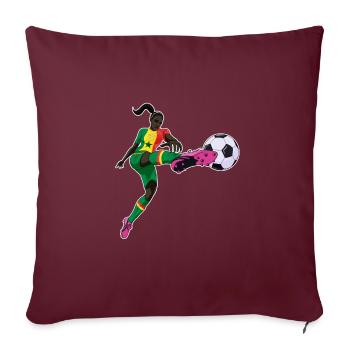Équipe nationale de football du Sénégal I Football Sénégal - Housse de coussin décorative 45 x 45 cm - bordeaux - Devant