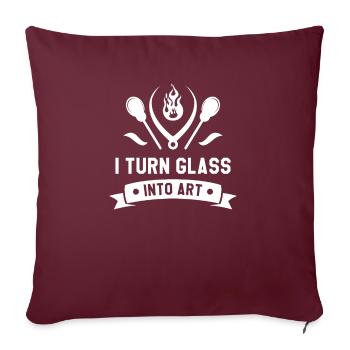 Je transforme le verre en verre d’art Verre soufflé Hobby Gla - Housse de coussin décorative 45 x 45 cm - bordeaux - Devant
