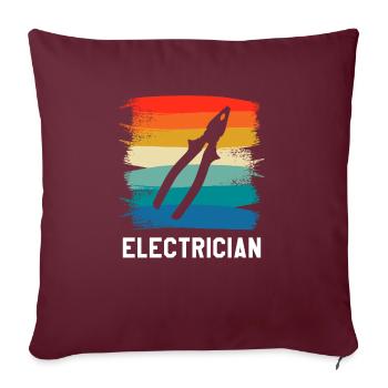 Rétro Vintage Classic Electrician Electrical - Housse de coussin décorative 45 x 45 cm - bordeaux - Devant