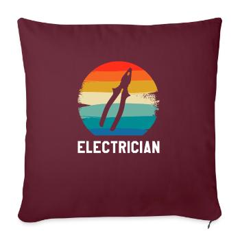 Rétro Vintage Classic Electrician Electrical - Housse de coussin décorative 45 x 45 cm - bordeaux - Devant