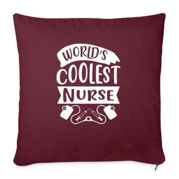 L’infirmière la plus cool du monde - Housse de coussin décorative 45 x 45 cm - bordeaux - Devant