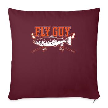Fly Guy Fliegenfischen Fischer Fischfänger Fischer - Sofakissenbezug 45 x 45 cm - Burgunderrot - Vorne