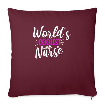 Worlds Coolest Nurse - Sofakissenbezug 45 x 45 cm - Burgunderrot - Vorne