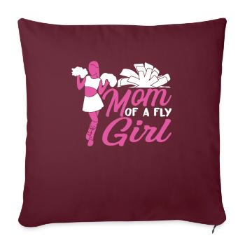 Maman d’une mouche Fille Chemise Cadeau - Housse de coussin décorative 45 x 45 cm - bordeaux - Devant
