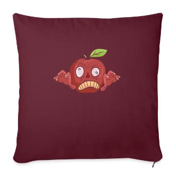 Halloween Apple Zombie Food Fruit Monster - Housse de coussin décorative 45 x 45 cm - bordeaux - Devant