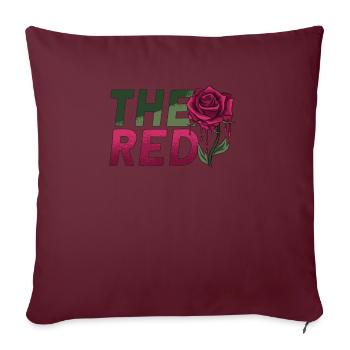 Le graphique rouge japonais rétro rose - Housse de coussin décorative 45 x 45 cm - bordeaux - Devant