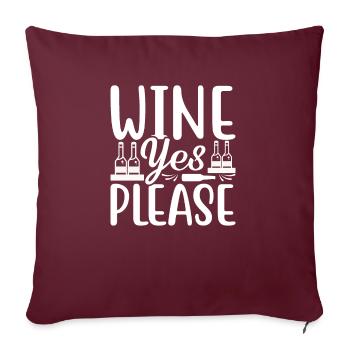 Vin Oui S’il vous plaît - Housse de coussin décorative 45 x 45 cm - bordeaux - Devant