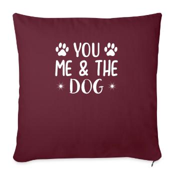Toi et le chien - Housse de coussin décorative 45 x 45 cm - bordeaux - Devant