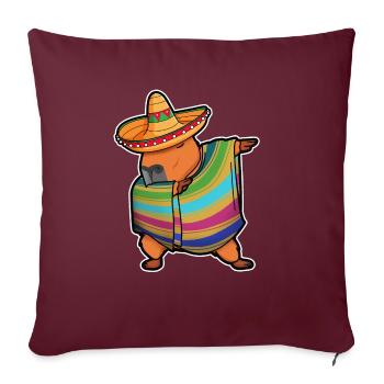 Capybara Cinco De Mayo Rodent Dab Mexican Kids Men - Sofa pillowcase 17,3'' x 17,3'' (45 x 45 cm) - burgundy - Front