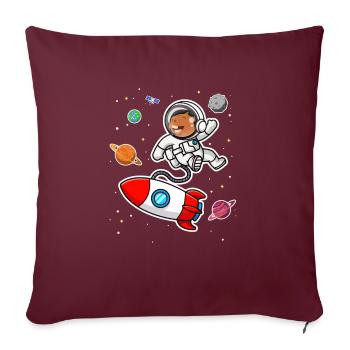 Astronaute capybara dans l’espace Drôle d’amant rongeur Jeu de mots - Housse de coussin décorative 45 x 45 cm - bordeaux - Devant