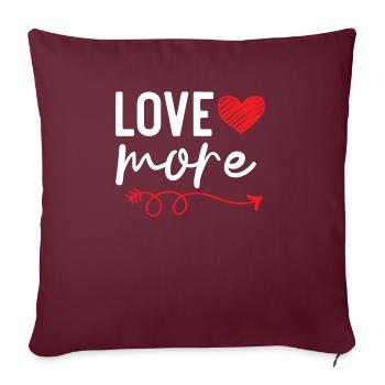 Liebe Mehr Valentinstag Herztag Amor Liebe - Sofakissenbezug 45 x 45 cm - Burgunderrot - Vorne