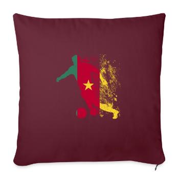 Coupe du monde de l’équipe nationale du Cameroun - Housse de coussin décorative 45 x 45 cm - bordeaux - Devant