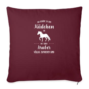 Araber I Pony Pferde Spruch Motiv für Reiterin - Sofakissenbezug 45 x 45 cm - Burgunderrot - Vorne