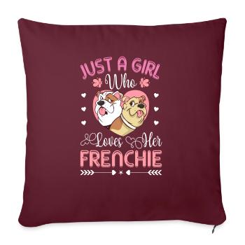 Une seule fille qui a son Français - Housse de coussin décorative 45 x 45 cm - bordeaux - Devant