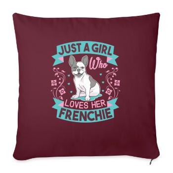 Une seule fille qui a son Français - Housse de coussin décorative 45 x 45 cm - bordeaux - Devant