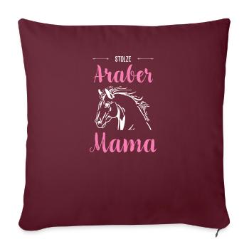 Arabe I Poney Cheval Dicton Motif pour Cavalier - Housse de coussin décorative 45 x 45 cm - bordeaux - Devant