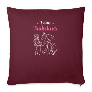 Trakehner I Pony Pferde Spruch Motiv für Reiterin - Sofakissenbezug 45 x 45 cm - Burgunderrot - Vorne