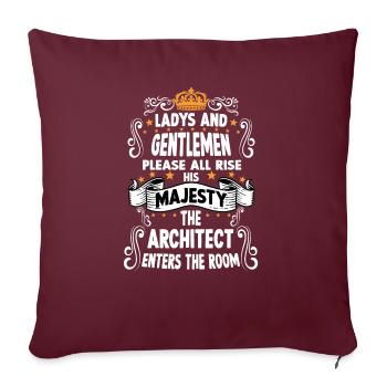 Architekt T witziges Spruch Motiv Architekt - Sofakissenbezug 45 x 45 cm - Burgunderrot - Vorne