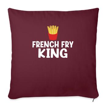 French Fries Lover Fast Food Gifts - Sofa pillowcase 17,3'' x 17,3'' (45 x 45 cm) - burgundy - Front