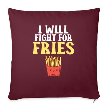 French Fries Lover Fast Food Gifts - Sofa pillowcase 17,3'' x 17,3'' (45 x 45 cm) - burgundy - Front