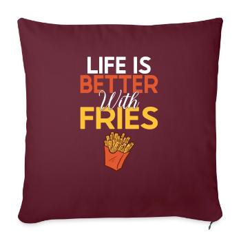 French Fries Lover Fast Food Gifts - Sofa pillowcase 17,3'' x 17,3'' (45 x 45 cm) - burgundy - Front