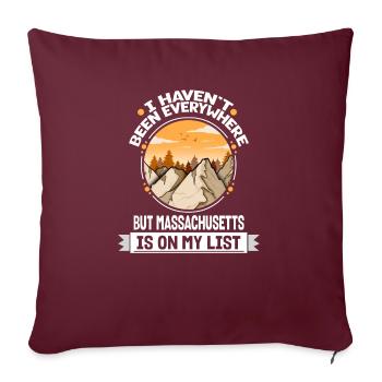 Le Massachusetts est sur ma liste Randonnée en montagne - Housse de coussin décorative 45 x 45 cm - bordeaux - Devant