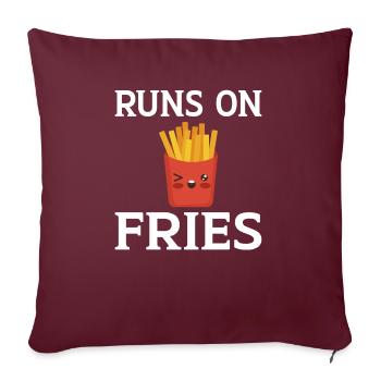 French Fries Lover Fast Food Gifts - Sofa pillowcase 17,3'' x 17,3'' (45 x 45 cm) - burgundy - Front
