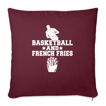 French Fries Lover Fast Food Gifts - Sofa pillowcase 17,3'' x 17,3'' (45 x 45 cm) - burgundy - Front
