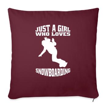 Snowboard Girl Winter Sports Woman Snowboarder - Sofa pillowcase 17,3'' x 17,3'' (45 x 45 cm) - burgundy - Front