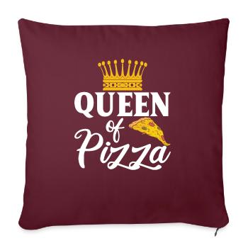 Snack Pizzalove Pizza Lover Cadeau - Housse de coussin décorative 45 x 45 cm - bordeaux - Devant