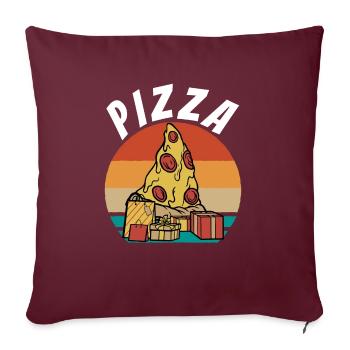 Snack Pizzalove Pizza Lover Cadeau - Housse de coussin décorative 45 x 45 cm - bordeaux - Devant