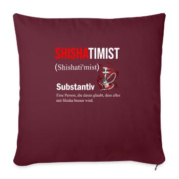 Shisha Geschenk für Wasserpfeife Shishabar Pfeife - Sofakissenbezug 45 x 45 cm - Burgunderrot - Vorne