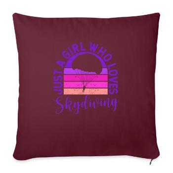Juste une fille qui aime parachutisme Lover Parachute - Housse de coussin décorative 45 x 45 cm - bordeaux - Devant