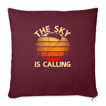 Le ciel appelle parachutisme Parachute prist - Housse de coussin décorative 45 x 45 cm - bordeaux - Devant