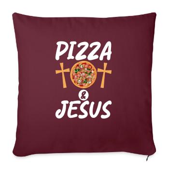Snack Pizzalove Pizza Lover Cadeau - Housse de coussin décorative 45 x 45 cm - bordeaux - Devant
