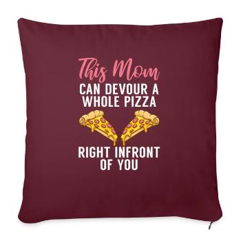 Snack Pizzalove Pizza Lover Cadeau - Housse de coussin décorative 45 x 45 cm - bordeaux - Devant