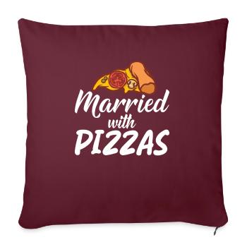 Snack Pizzalove Pizza Lover Gift - Sofa pillowcase 17,3'' x 17,3'' (45 x 45 cm) - burgundy - Front