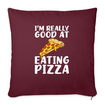 Snack Pizzalove Pizza Lover Cadeau - Housse de coussin décorative 45 x 45 cm - bordeaux - Devant