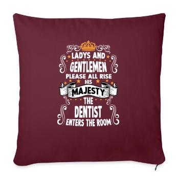 Dentiste T drôle de dicton motif dentiste - Housse de coussin décorative 45 x 45 cm - bordeaux - Devant