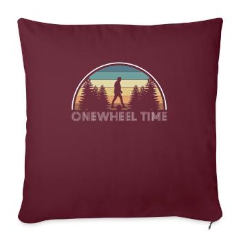 Onewheel Time Shirt Vintage Retro Geschenk - Sofakissenbezug 45 x 45 cm - Burgunderrot - Vorne