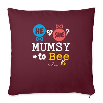 Il ou elle maman à l’abeille sexe révéler le bébé de la famille - Housse de coussin décorative 45 x 45 cm - bordeaux - Devant