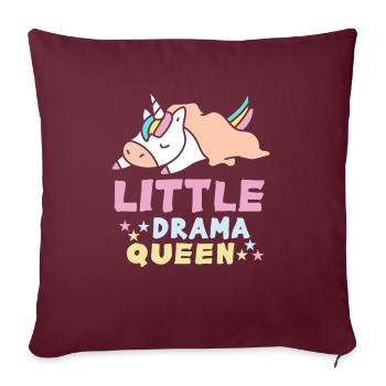 Little Drama Queen Einhorn Zicke Spruch - Sofakissenbezug 45 x 45 cm - Burgunderrot - Vorne